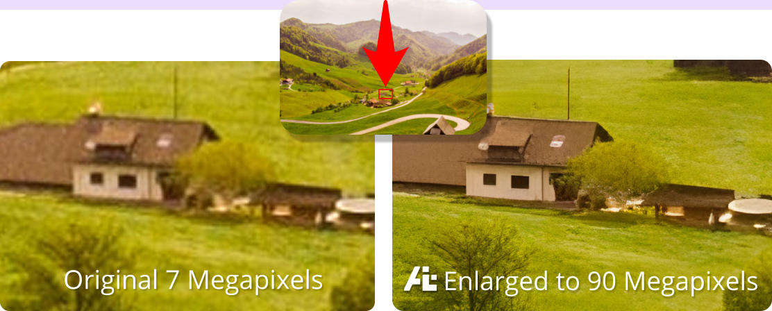 Enlarged to 90 Megapixels Original 7 Megapixels