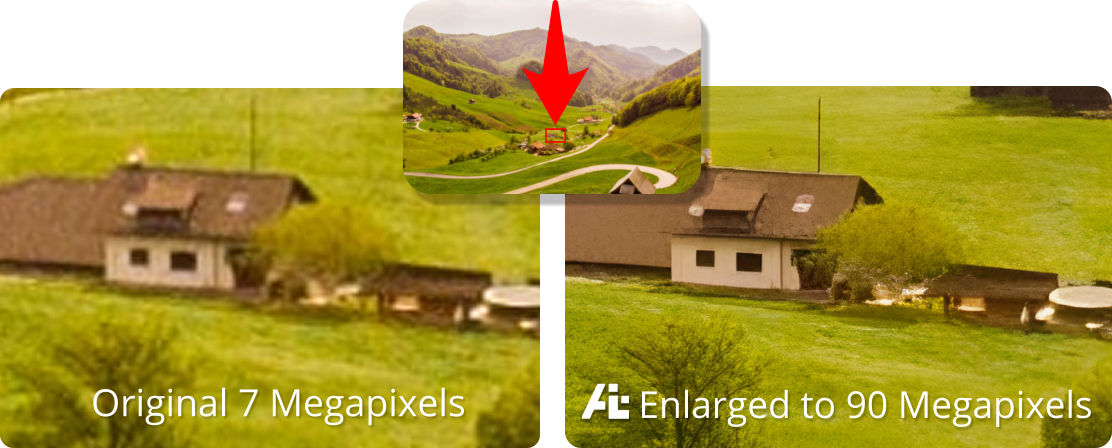 Enlarged to 90 Megapixels Original 7 Megapixels