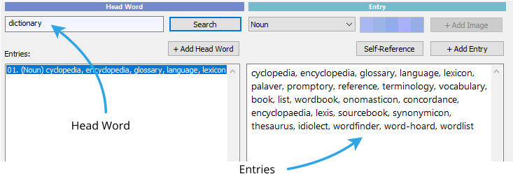 Head Word Entries