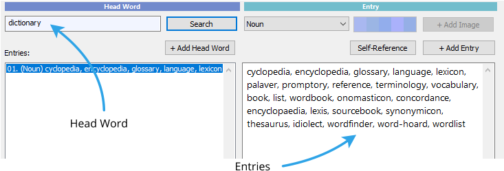 Head Word Entries